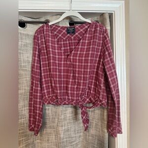 A&F Mauve Cropped Blouse